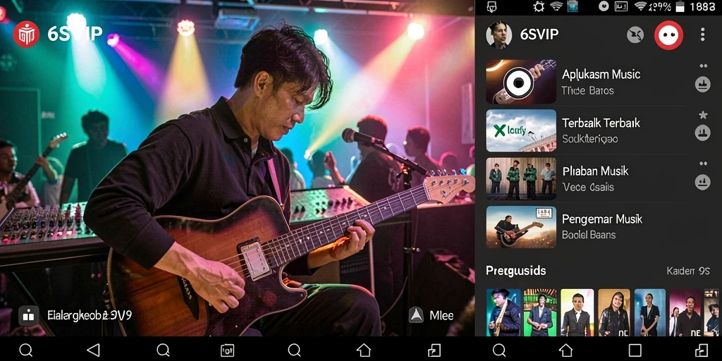 Tampilan layar utama 6SVIP dengan gameplay musik yang interaktif.