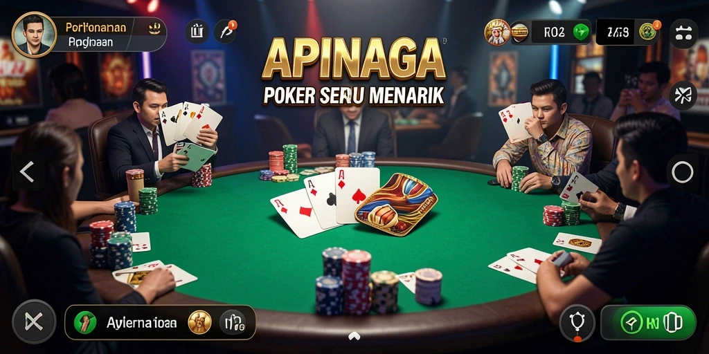 Tampilan gameplay seru di APINAGA, nikmati pengalaman poker terbaik.