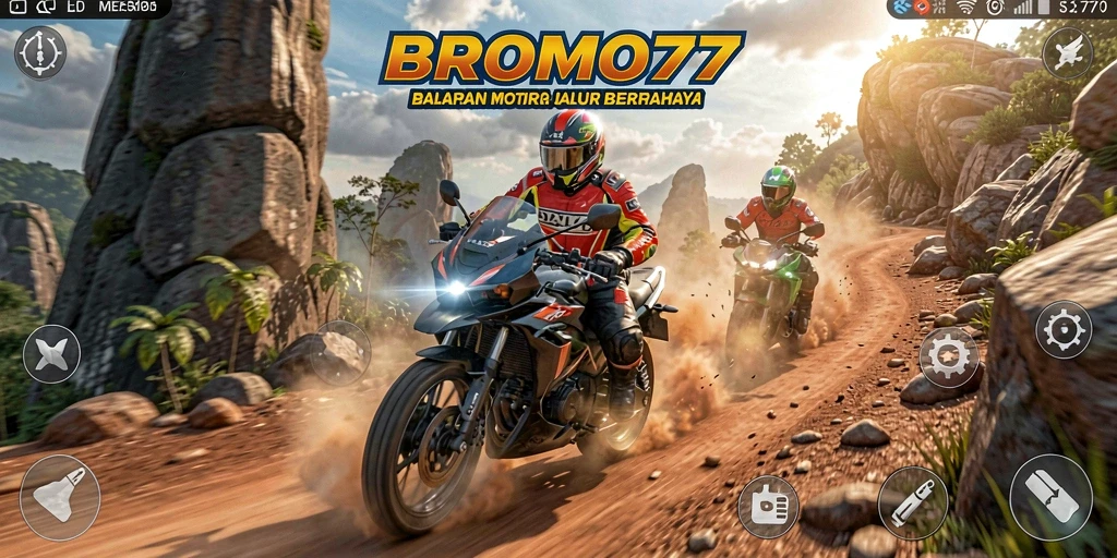 Tampilan gameplay seru dalam BROMO77 dengan jalur menantang.