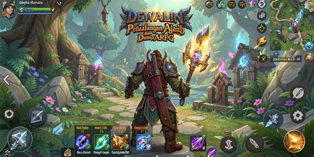 Tangkapan layar gameplay DEWALIN yang menonjolkan aksi pertarungan ARPG.