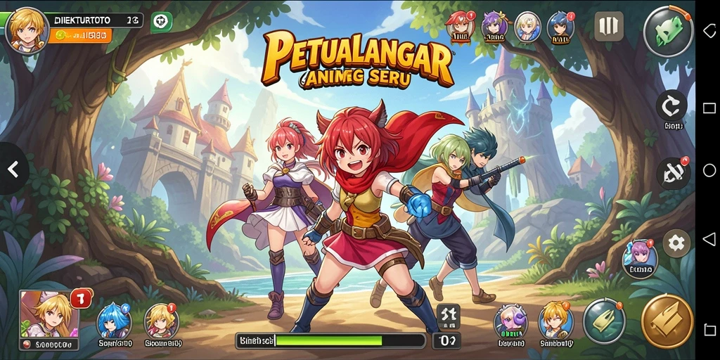 Tampilan gameplay DIREKTURTOTO yang penuh warna dan karakter menarik.