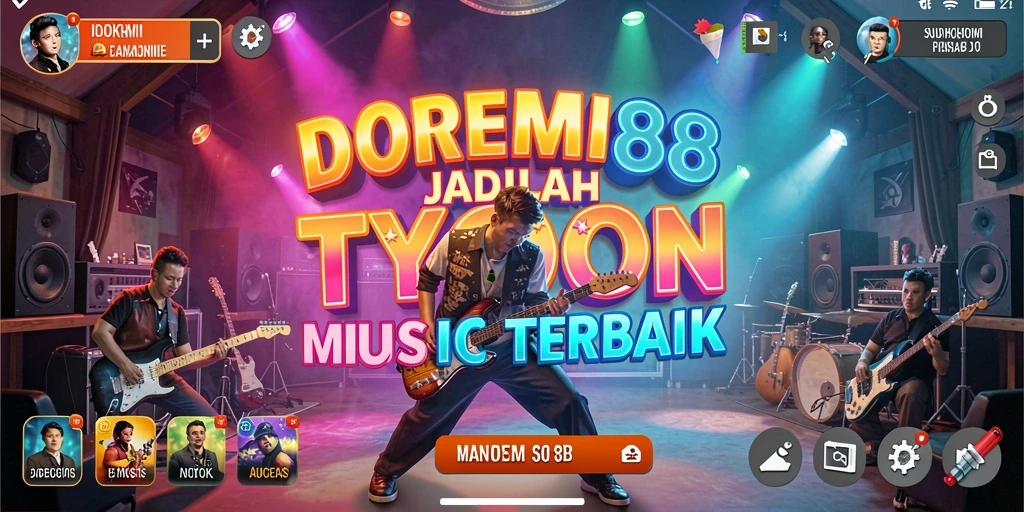 Tampilan screenshot dari gameplay DOREMI88 yang menunjukkan manajemen studio musik.