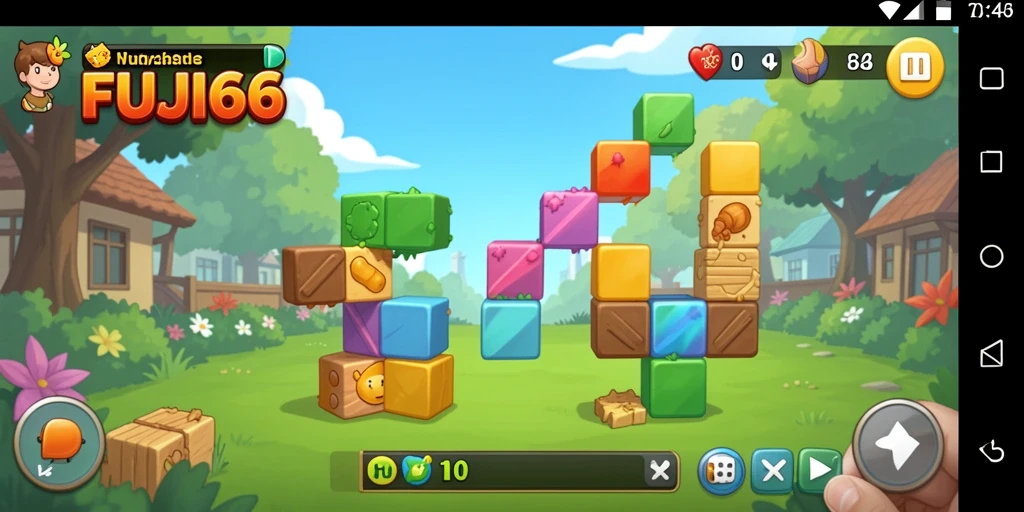 Screenshot gameplay FUJI66 menampilkan tantangan Puzzle yang menegangkan.