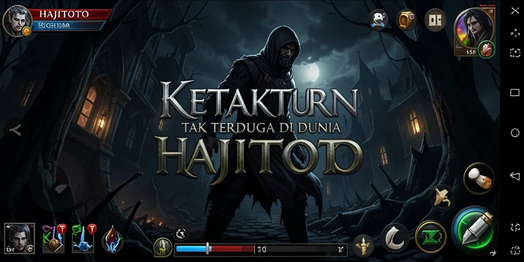 Gameplay menyeramkan dari HAJITOTO saat karakter menjelajahi kegelapan.