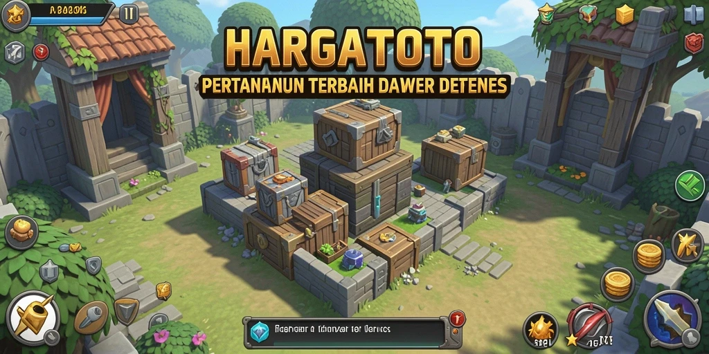 Screenshot HARGATOTO menunjukkan aksi pertahanan menara yang menegangkan.