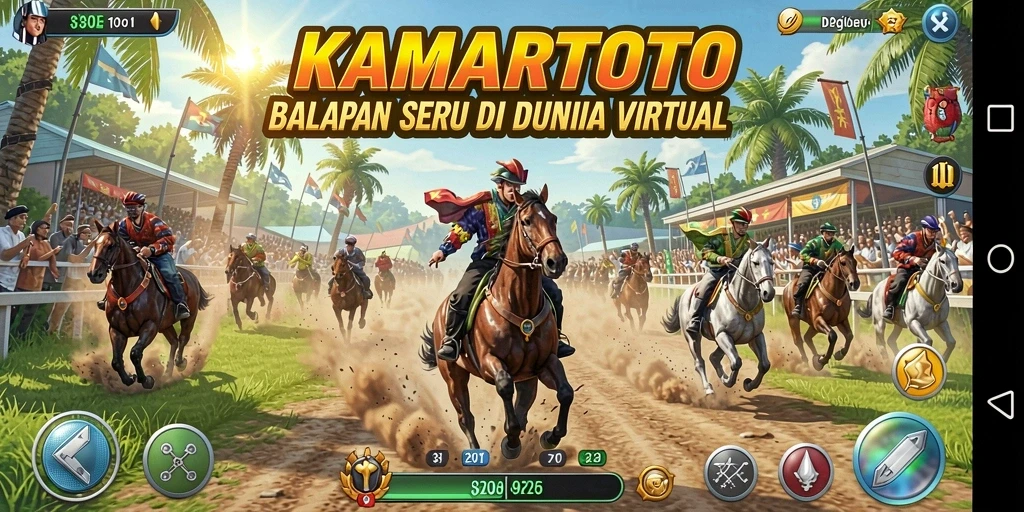 Tampilan gameplay balapan cepat dan mendebarkan di KAMARTOTO.