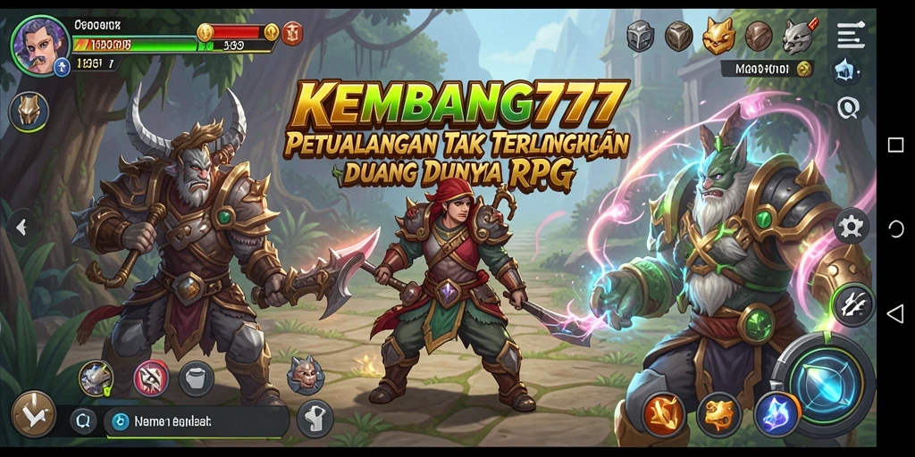 Tampilan gameplay KEMBANG777 yang memukau dalam petualangan RPG.