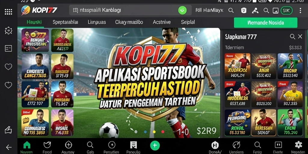Tampilan antarmuka permainan Sportsbook KOPI77 yang intuitif dan menarik.