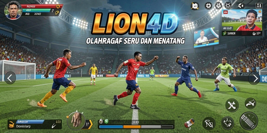 Tampilan gameplay LION4D yang menampilkan aksi olahraga yang seru.