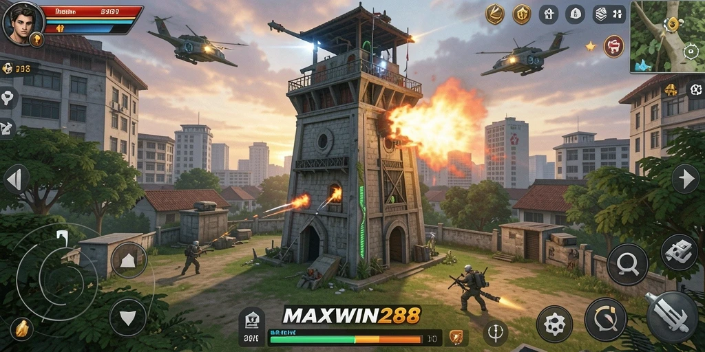 Gameplay seru pertahanan menara dengan berbagai strategi.