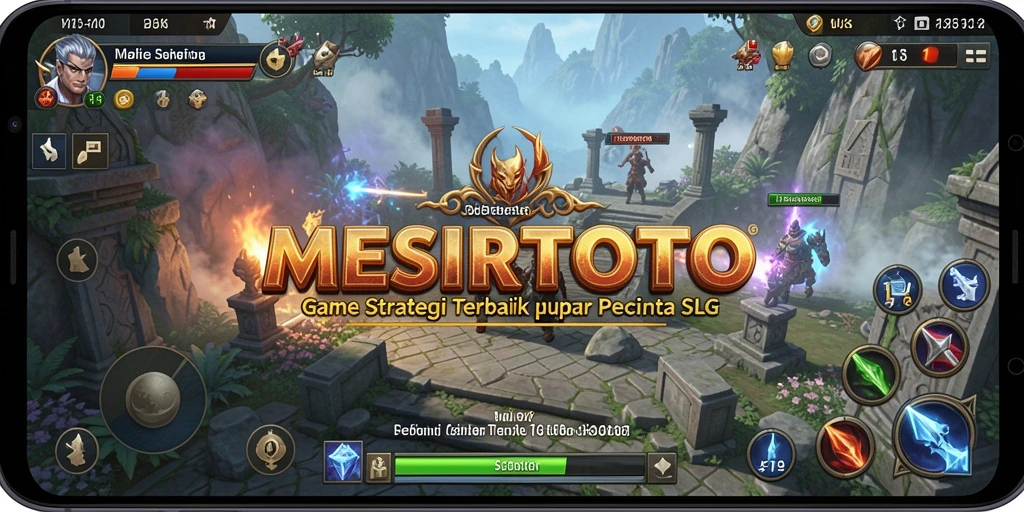 Screenshot gameplay MESIRTOTO menampilkan pertempuran strategis yang seru.