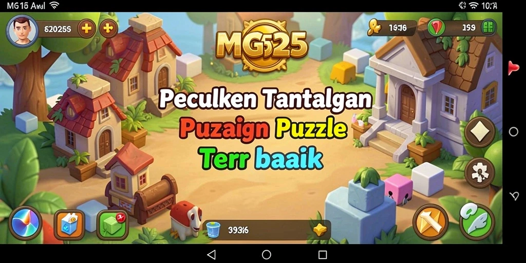 Screenshot gameplay MG525 menunjukkan tantangan Puzzle yang menarik.