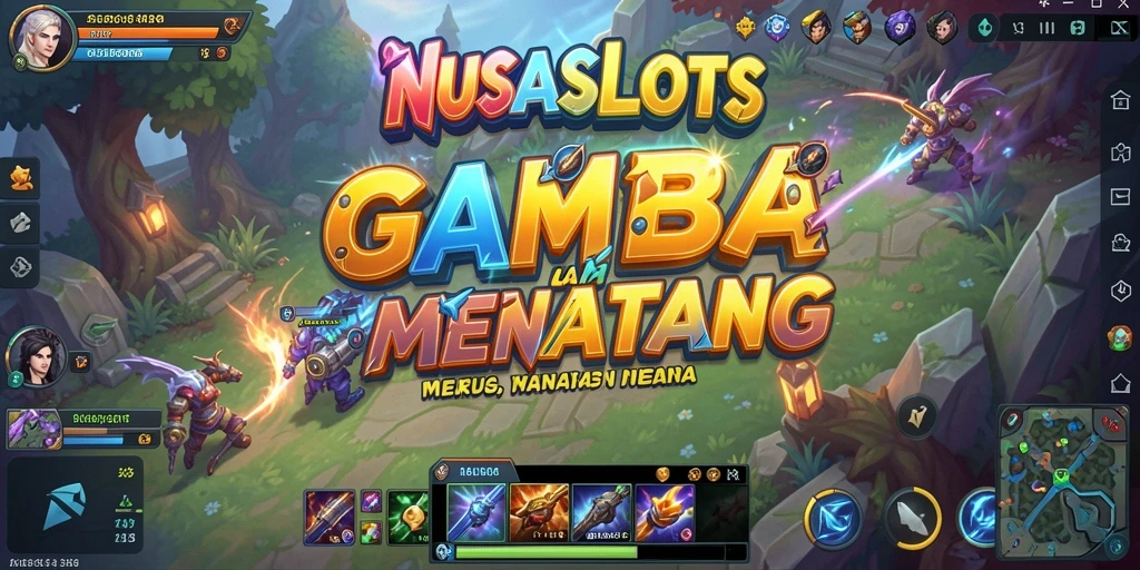 Tampilan gameplay NUSASLOTS yang mendebarkan di arena MOBA.