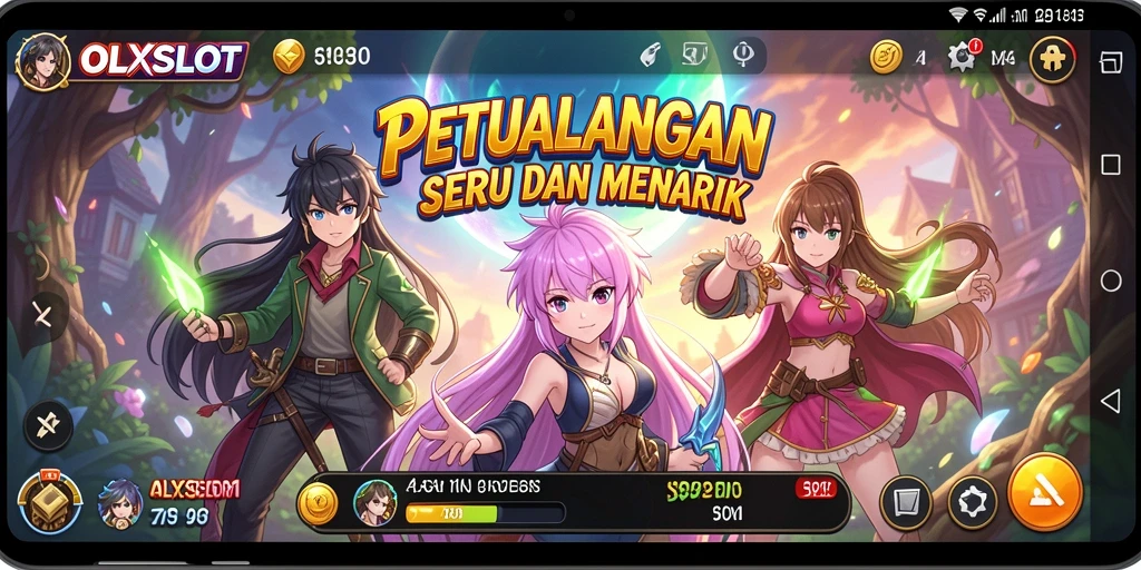 Tangkapan layar utama OLXSLOT menampilkan gameplay karakter Anime yang dinamis dan penuh warna.