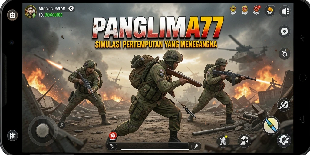 Tampilan gameplay yang intens dan mendebarkan di PANGLIMA77.