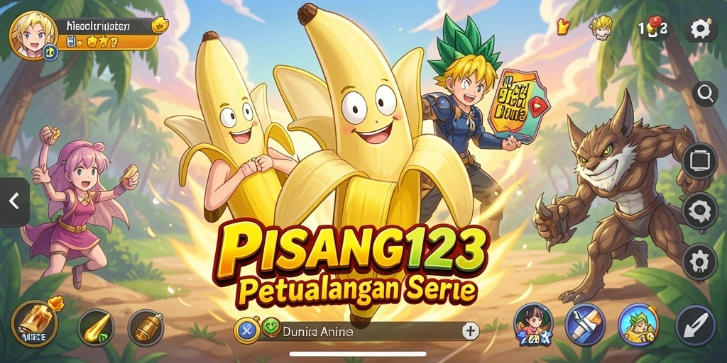 Screenshot dari gameplay PISANG123 dengan karakter anime yang menarik.