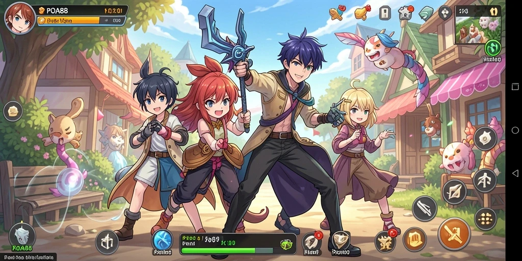 Tampilan seru gameplay POA88 dengan karakter anime yang karismatik.