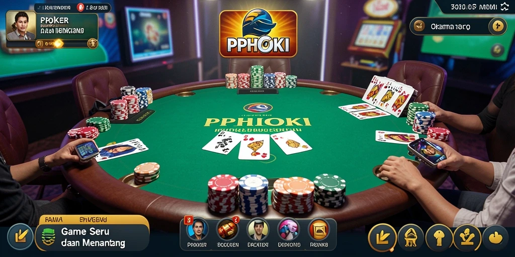 Screenshot gameplay Poker PPHOKI yang seru dan interaktif.