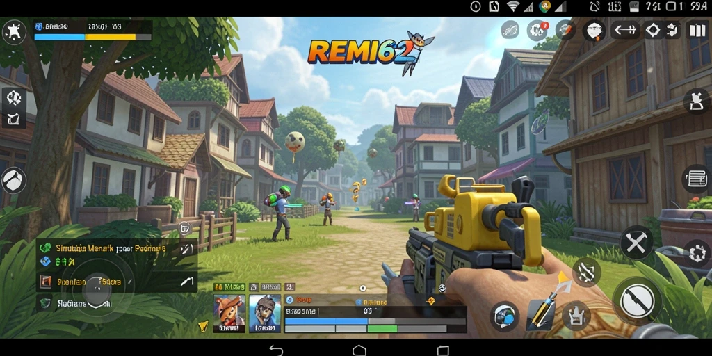 Screenshot gameplay REMI62 yang menampilkan dunia simulasi yang interaktif.