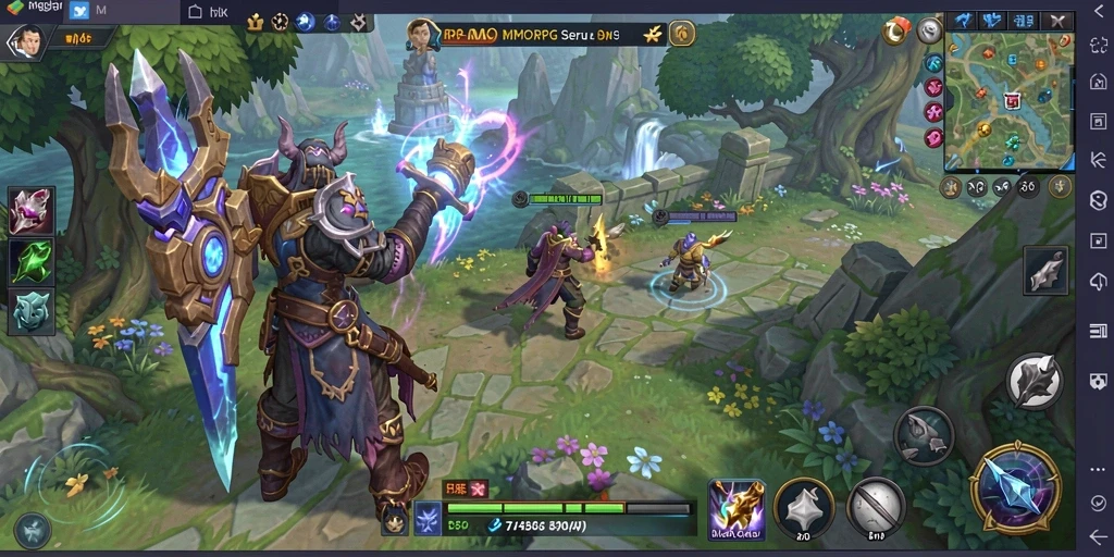Tampilan dinamis dan seru dari gameplay RP8 MMORPG.