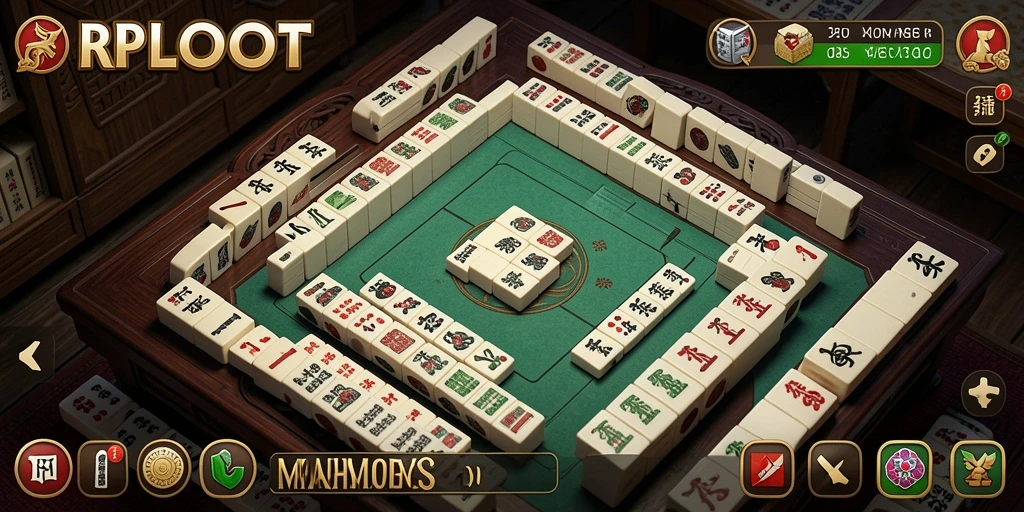 Tampilan gameplay Mahjong yang menarik dalam RPLOOT.
