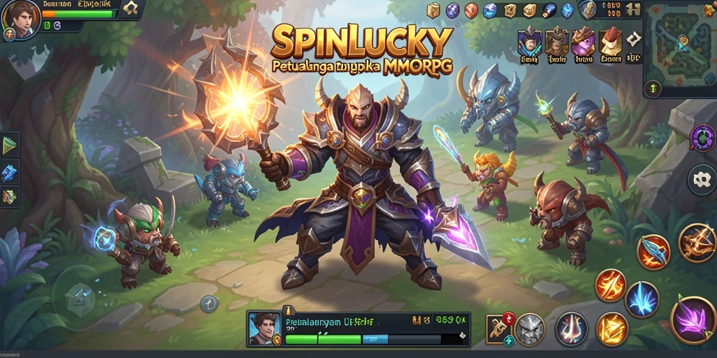 Gameplay seru SPINLUCKY dengan aksi petualangan yang mendebarkan.