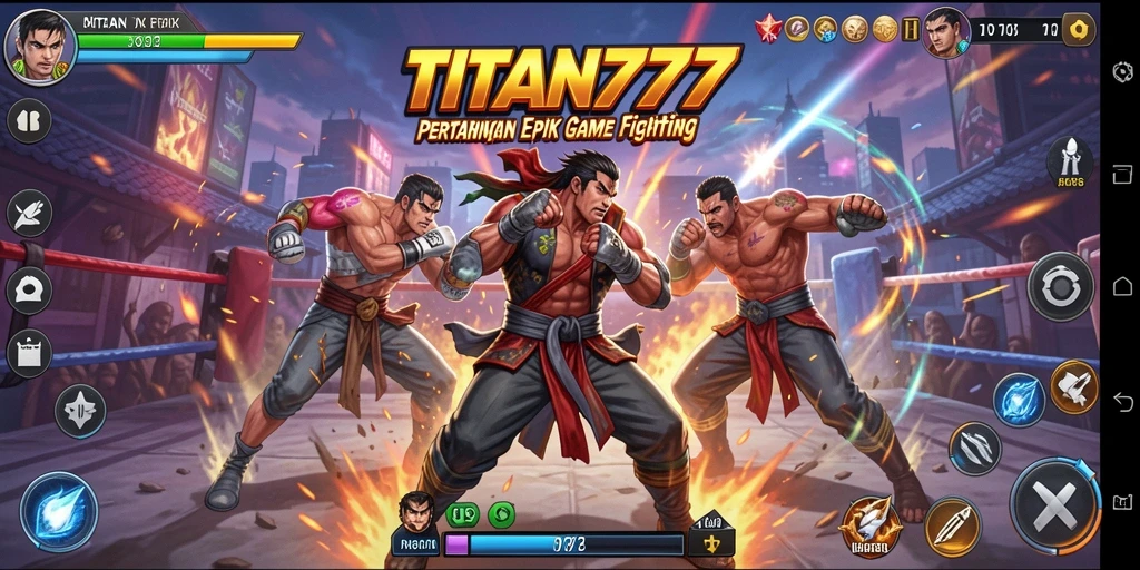 Gameplay seru TITAN777 dengan pertarungan menegangkan di arena.